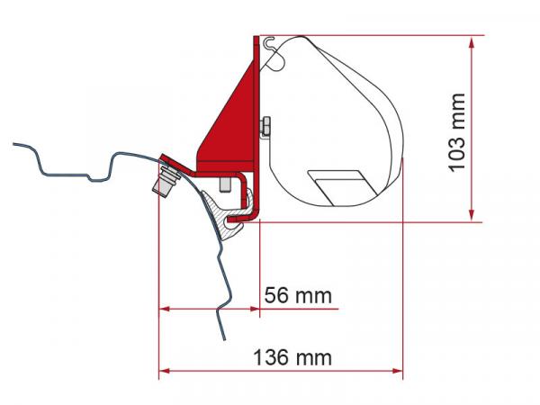 Fiamma Adapter F35pro für VW T5 / T6 / T6.1 mit Brandrup / Vamoose  #98655Z154